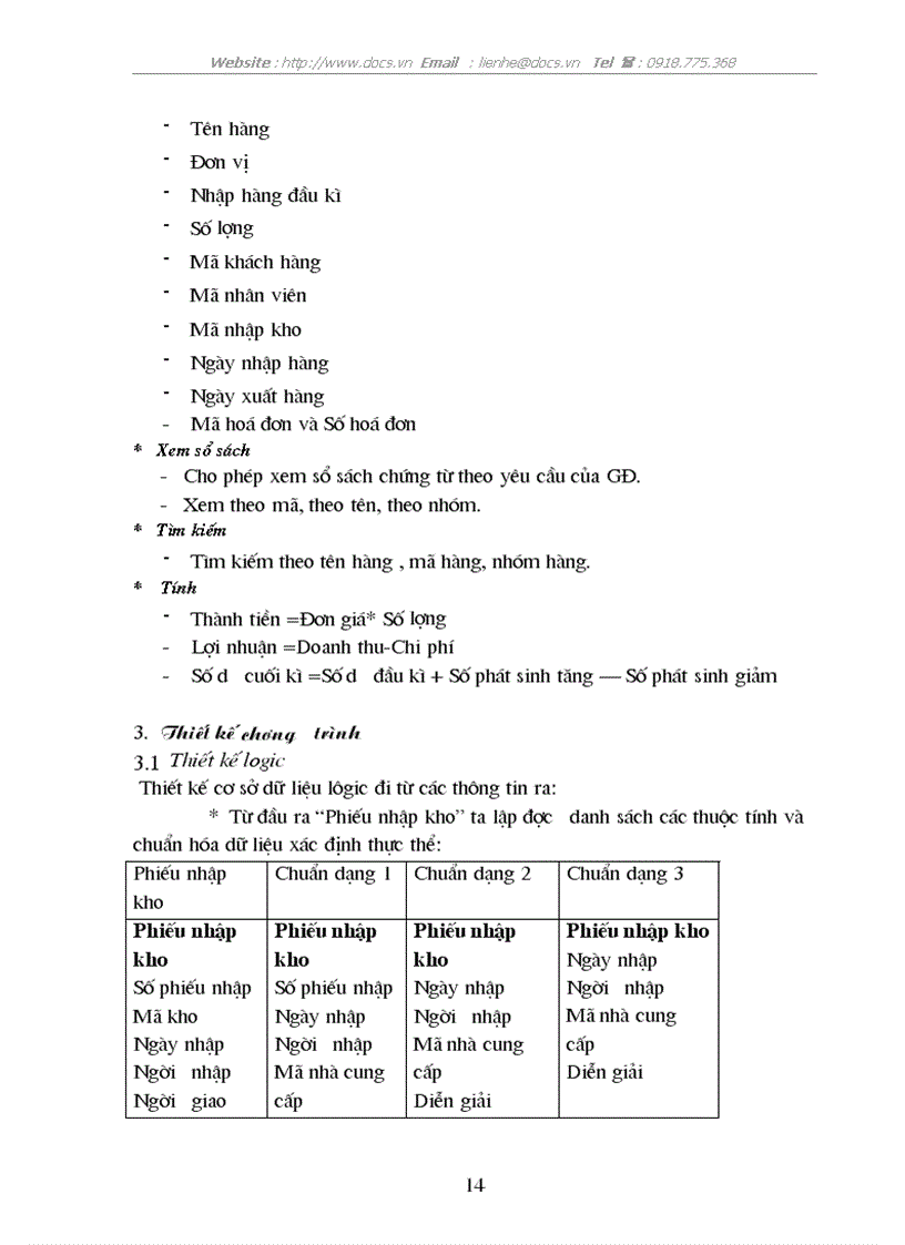 image for page Xây dựng HTTT quản lí kho và bán hàng của Công ty VINA