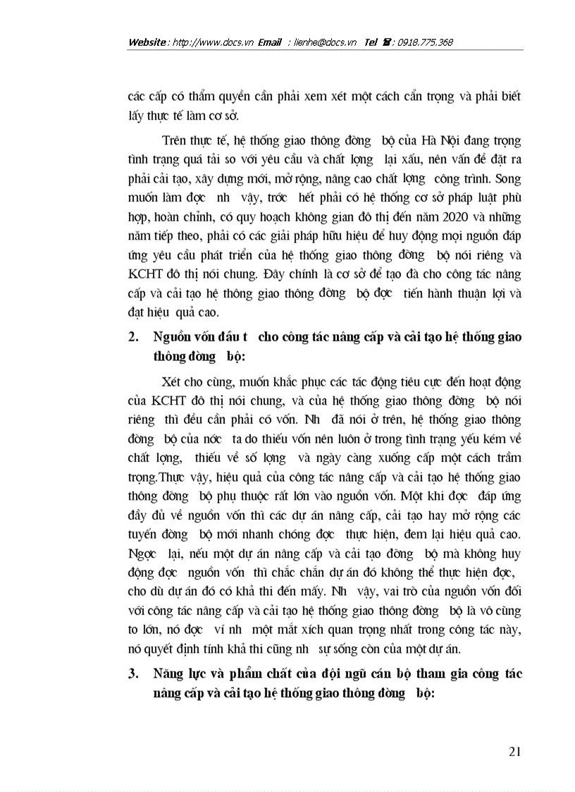 image for page Hiện trạng hệ thống giao thông đường bộ và giải pháp nâng cao hiệu quả công tác nâng cấp cải tạo hệ thống giao thông đường bộ trên địa bàn Hà Nội