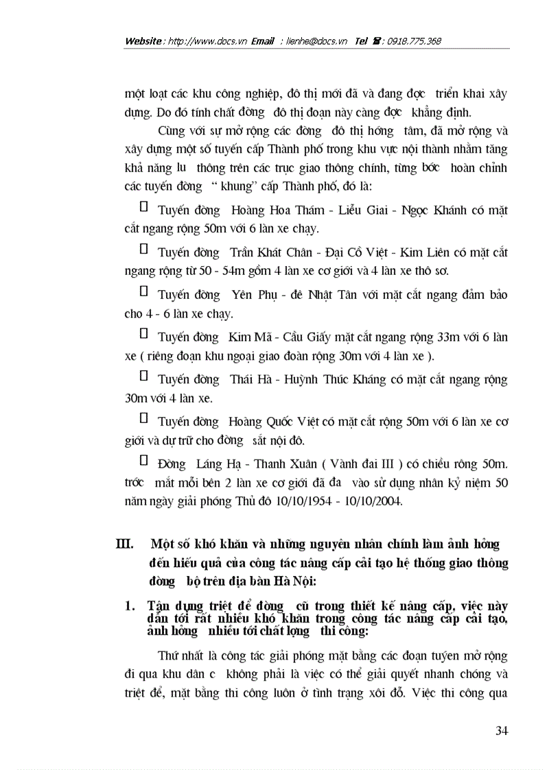 image for page Hiện trạng hệ thống giao thông đường bộ và giải pháp nâng cao hiệu quả công tác nâng cấp cải tạo hệ thống giao thông đường bộ trên địa bàn Hà Nội