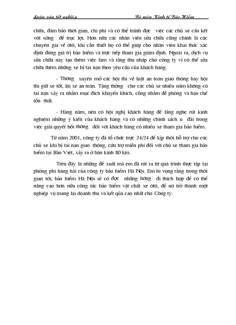 image for page Một số kiến nghị nhằm nâng cao công tác bảo hiểm vật chất xe ôtô tại công ty bảo hiểm Hà Nội