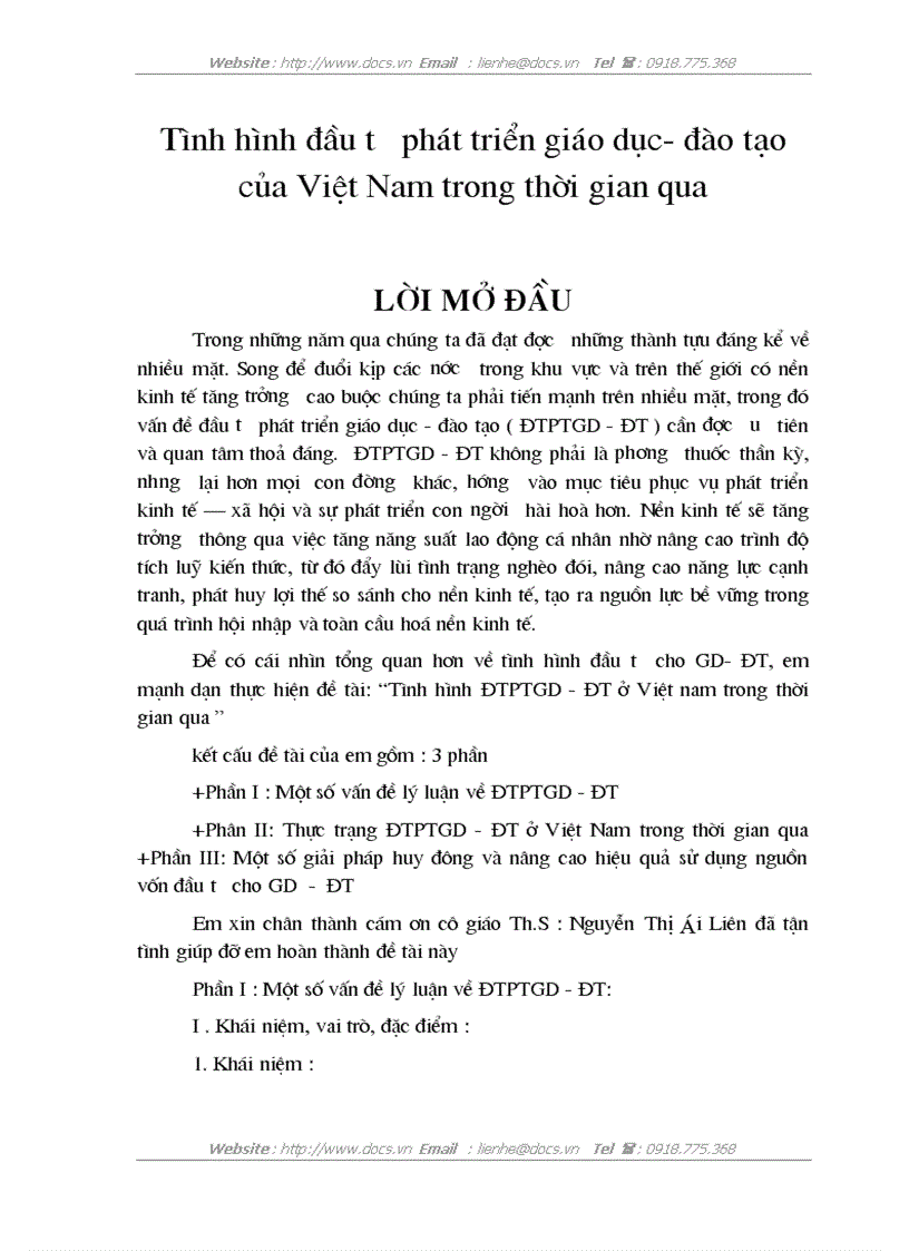Thực trạng ĐTPTGD ĐT ở Việt Nam trong thời gian qua
