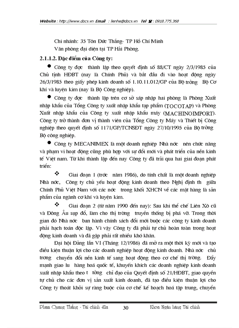 image for page Giải pháp hoàn thiện công tác phân tích tài chính tại Công ty XNK các sản phẩm cơ khí MECANIMEX