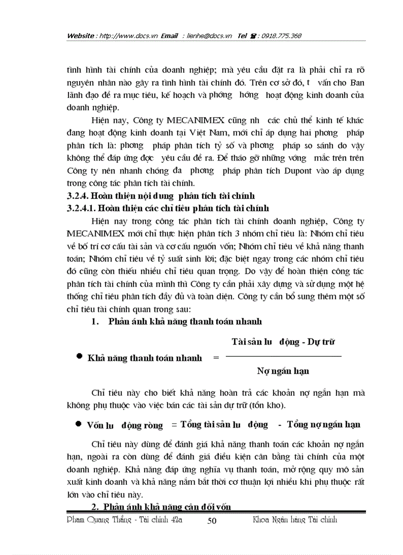 image for page Giải pháp hoàn thiện công tác phân tích tài chính tại Công ty XNK các sản phẩm cơ khí MECANIMEX