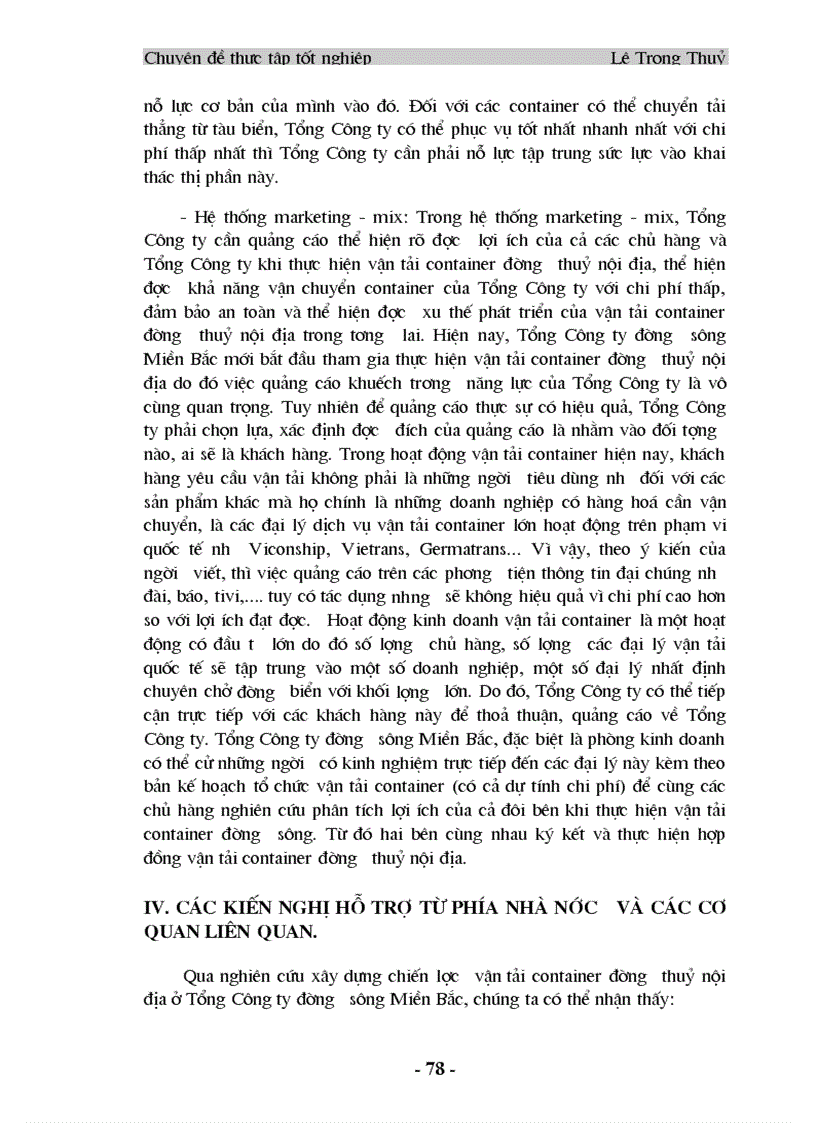 image for page Chiến lược kinh doanh vận tải container đường thuỷ nội địa ở Tổng Công ty đường sông Miền Bắc