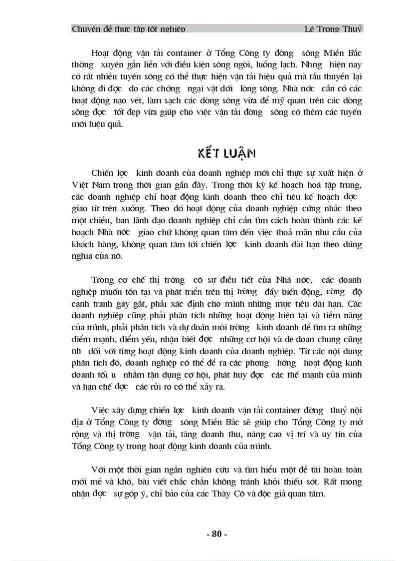 image for page Chiến lược kinh doanh vận tải container đường thuỷ nội địa ở Tổng Công ty đường sông Miền Bắc