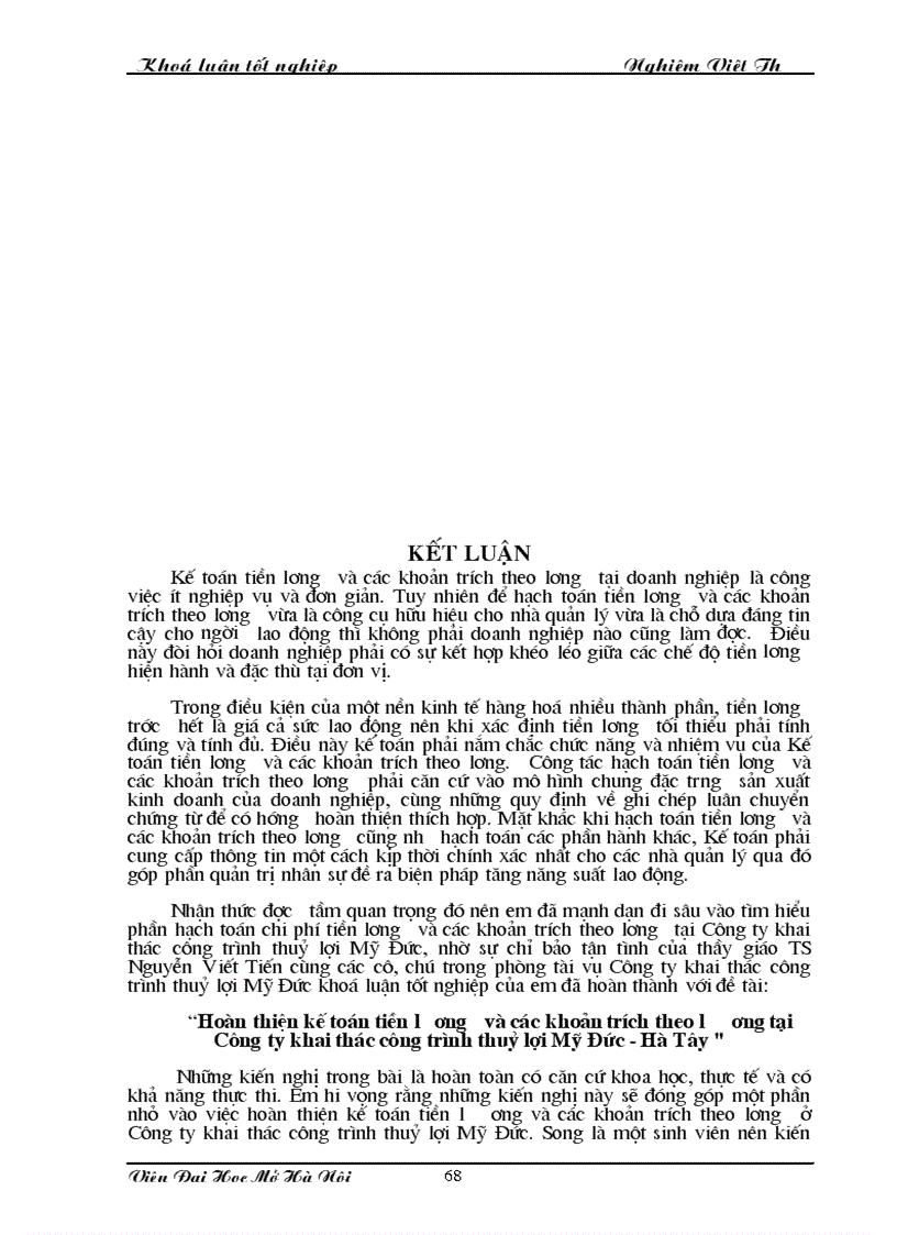 image for page Phương hướng hoàn thiện kế toán tiền lương và các khoản trích theo lương tại công ty khai thác công trình thuỷ lợi Mỹ Đức Hà Tây