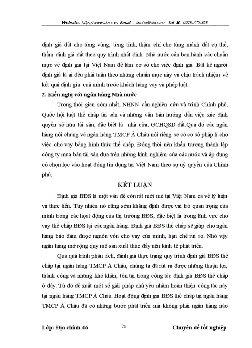 image for page Nghiên cứu hoạt động định giá bất động sản thế chấp tại ngânhàng NHTMCP Á Châu ACB