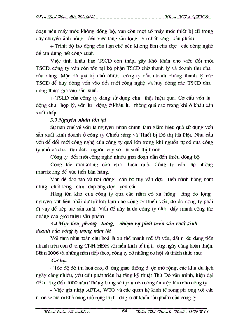 image for page Phân tích tình hình sử dụng vốn và những biện pháp nâng cao hiệu quả sử dụng vốn tại Công ty Chiếu sáng và thiết bị đô thị Hà Nội