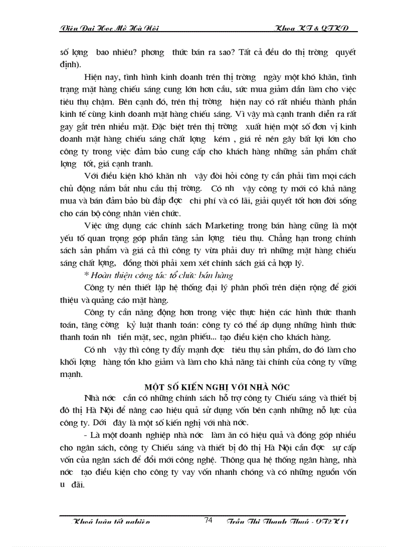 image for page Phân tích tình hình sử dụng vốn và những biện pháp nâng cao hiệu quả sử dụng vốn tại Công ty Chiếu sáng và thiết bị đô thị Hà Nội