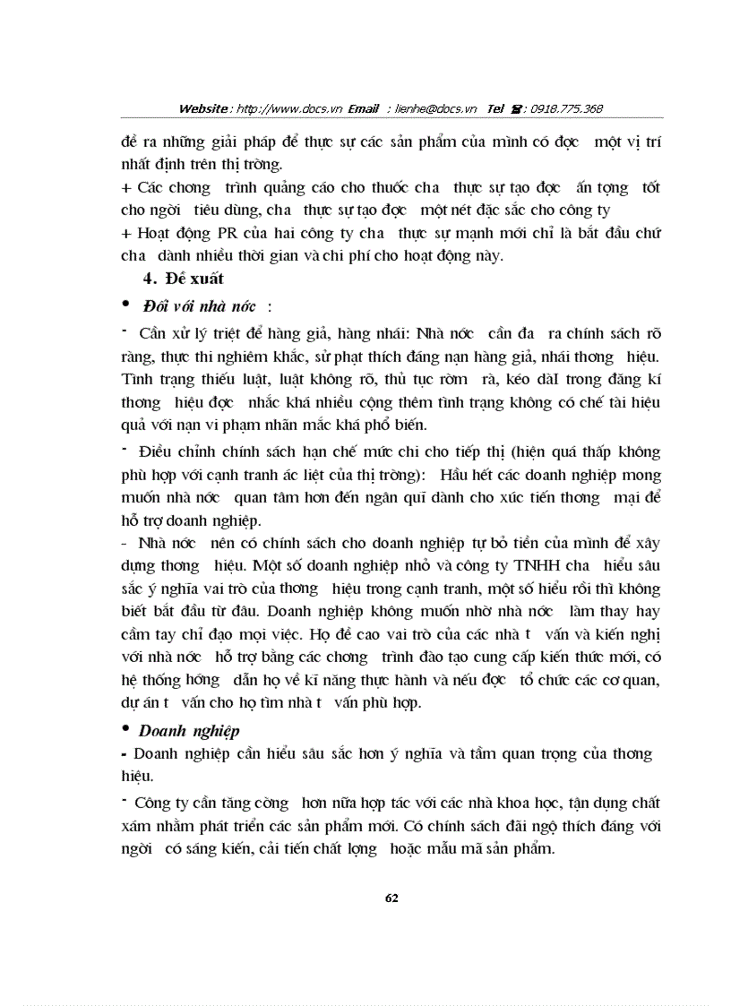 image for page Khảo sát chiến lược định vị và quảng bá thương hiệu của 1 số Doanh nghiệp Dược VN và tại Công ty CP Dược phẩm Nam Hà Công ty CP Traphaco