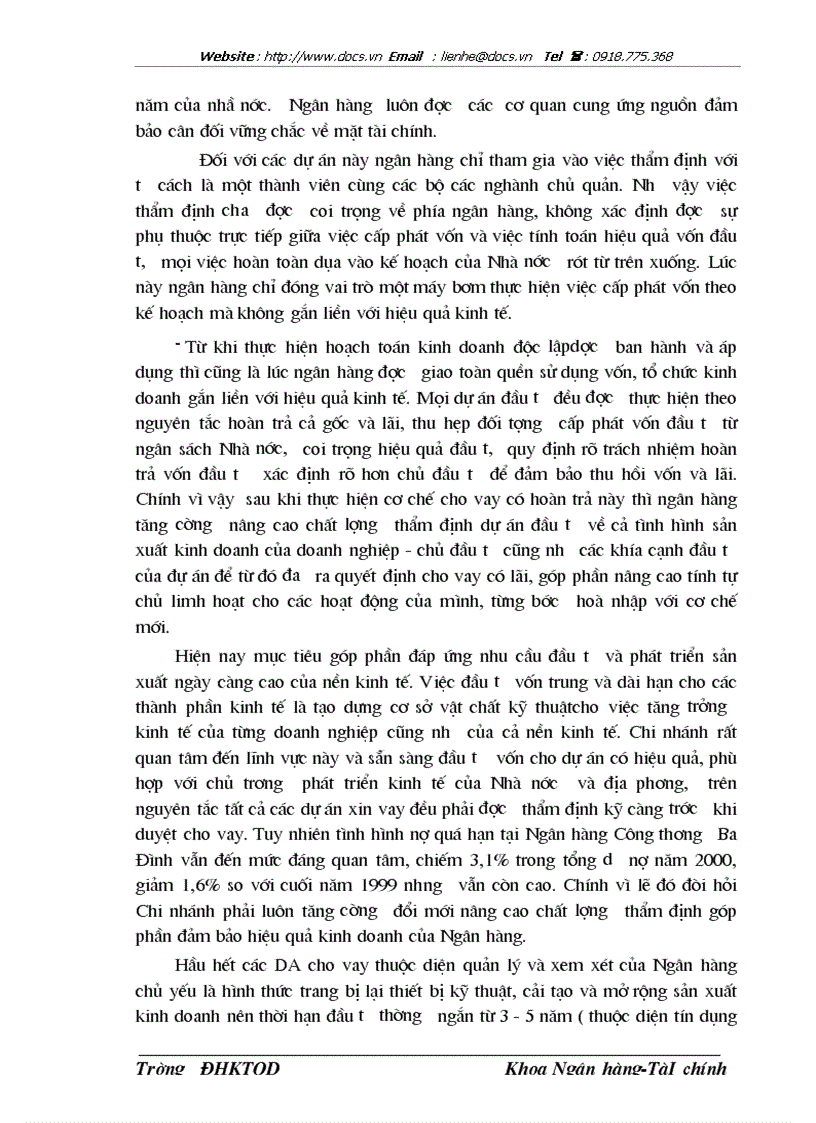 image for page Thực trạng và 1 số biện pháp nâng cao chất lượng thẩm định dự án đầu tư tại ngânhàng NHTMCP Công Thương VietinBank Ba Đình