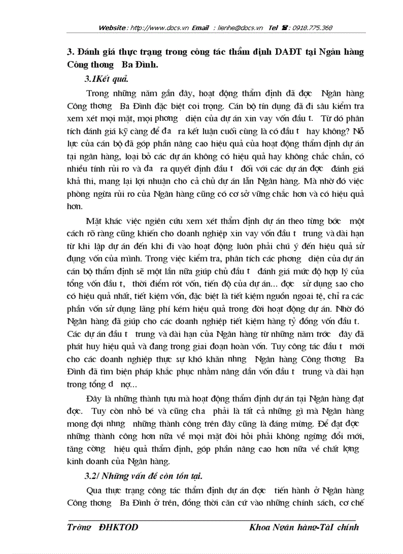 image for page Thực trạng và 1 số biện pháp nâng cao chất lượng thẩm định dự án đầu tư tại ngânhàng NHTMCP Công Thương VietinBank Ba Đình