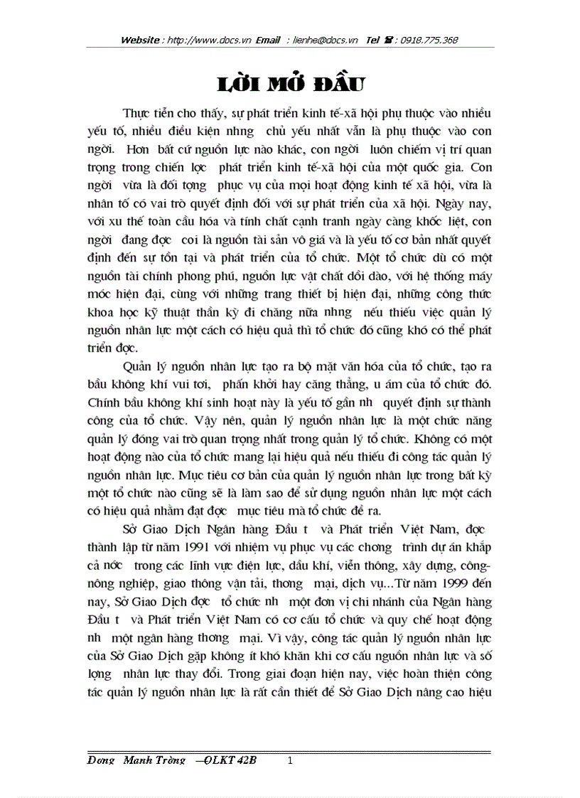 image for page 1số giải pháp nhằm hoàn thiện công tác quản lý nguồn nhân lực tại Sở Giao dịch ngânhàng NHĐT PT BIDV Việt Nam lt NHaNL gt