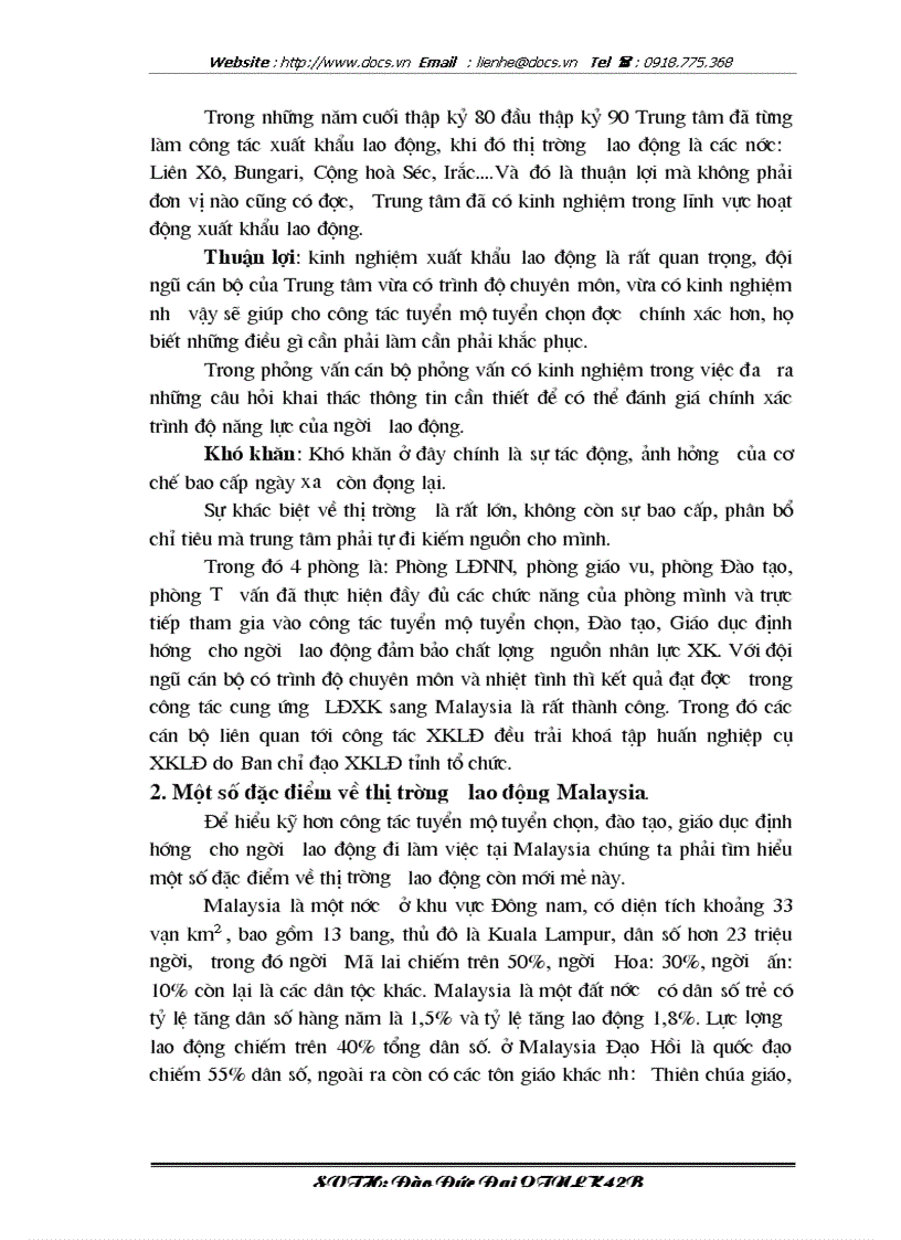 image for page Tuyển mộ tuyển chọn đào tạo giáo dục định hướng cho lao động trước khi xuất cảnh sang Malaysia tại Trung tâm dịch vụ việc làm thuộc Sở Lao động Thươ