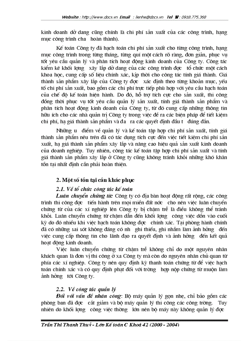 image for page Hoàn thiện hạch toán chi phí sản xuất và tính giá thành sản phẩm xây lắp tại Công ty Xây dựng số