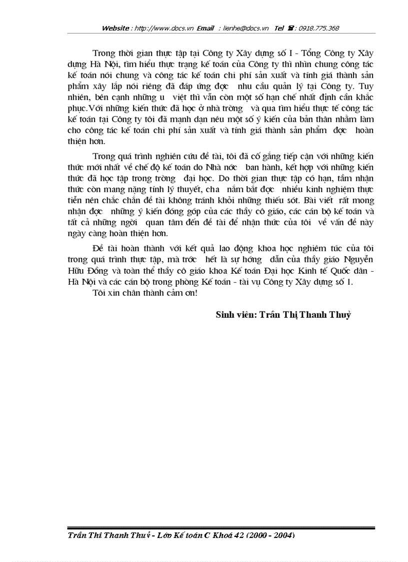 image for page Hoàn thiện hạch toán chi phí sản xuất và tính giá thành sản phẩm xây lắp tại Công ty Xây dựng số