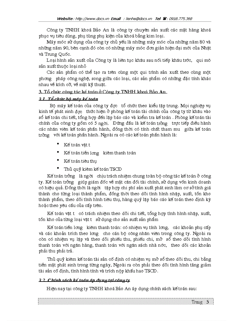 image for page Hoàn thiện công tác kế toán vật liệu tại Công ty TNHH khoá Bảo An