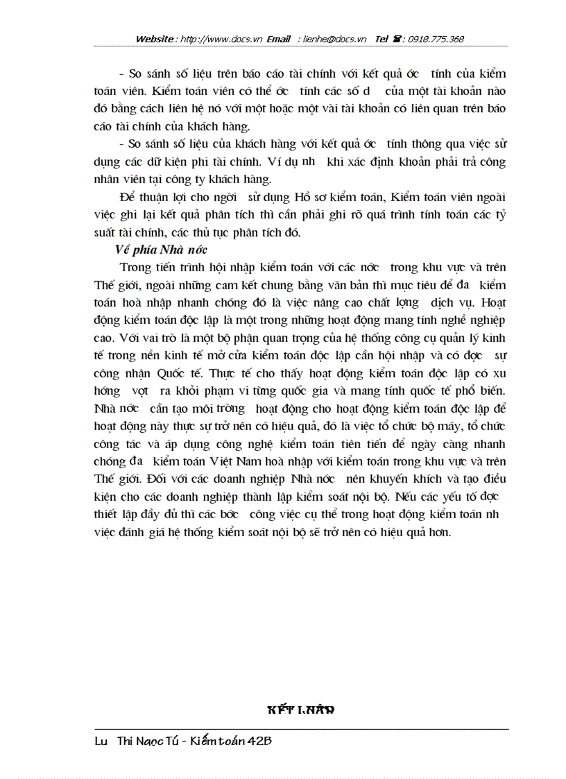image for page Đánh giá hệ thống kiểm soát nội bộ trong kiểm toán báo cáo tài chính tại chi nhánh Công ty Kiểm toán và Tư vấn tài chính kế toán Sài Gòn AFC