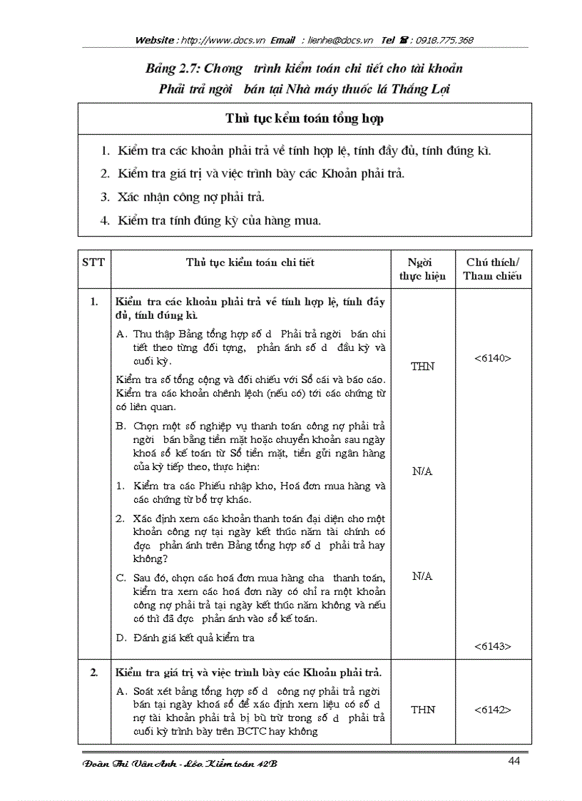 image for page Quy trình kiểm toán chu trình mua hàng thanh toán trong kiểm toán báo cáo tài chính do VACO thực hiện