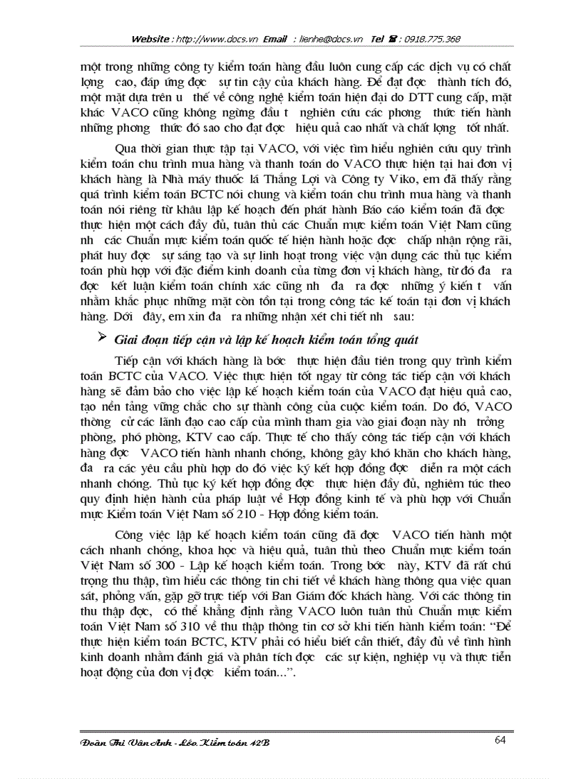 image for page Quy trình kiểm toán chu trình mua hàng thanh toán trong kiểm toán báo cáo tài chính do VACO thực hiện