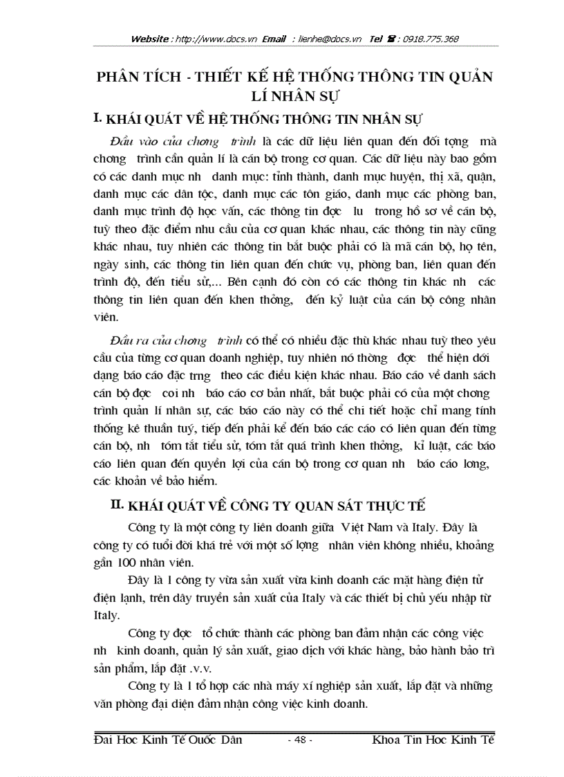 image for page Phân tích thiết kế hệ thống thông tin quản lý nhân sự Visual Foxpro