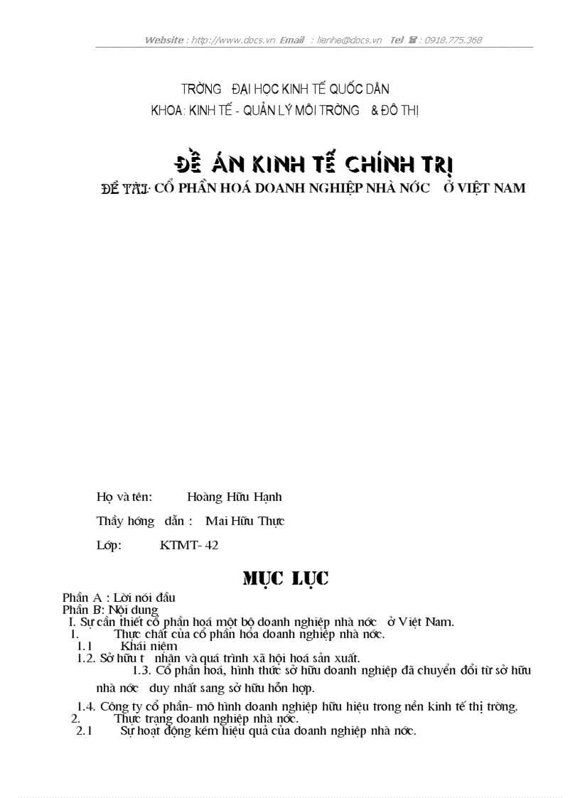 image for page Cổ phần hoá một bộ doanh nghiệp nhà nước ở Việt Nam