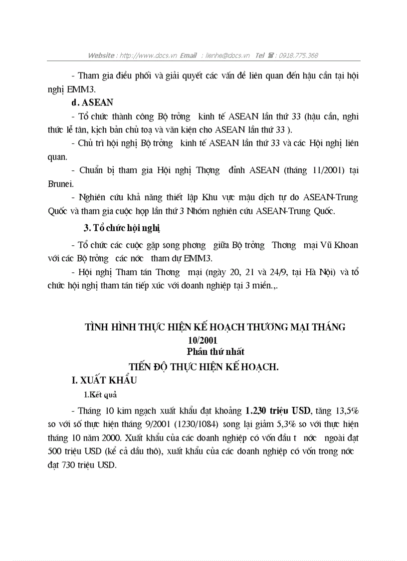 image for page TÌNH HÌNH THỰC HIỆN KẾ HOẠCH THƯƠNG MẠI tháng 9 2002