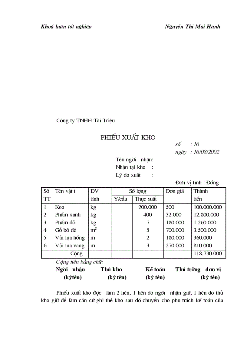 image for page Hạch toán chi phí sản xuất và tính giá thành sản phẩm tại Công ty TNHH Tài Triệu