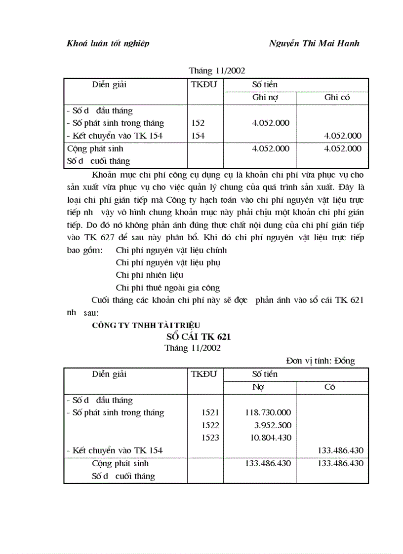 image for page Hạch toán chi phí sản xuất và tính giá thành sản phẩm tại Công ty TNHH Tài Triệu