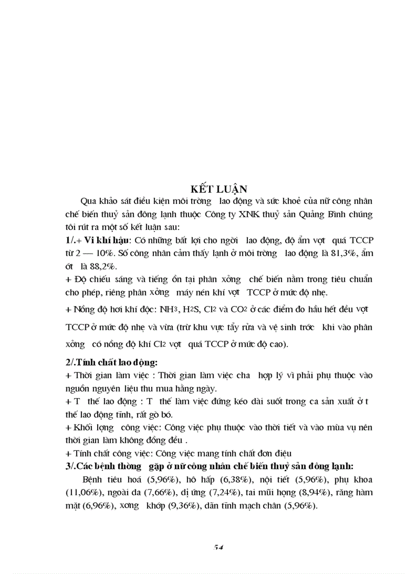 image for page Nghiên cứu đặc điểm môi trường lao động và tình hình sức khoẻ của nữ công nhân chế biến thuỷ sản đông lạnh tại Công ty cổ phần XNK thuỷ sản Quảng Bình