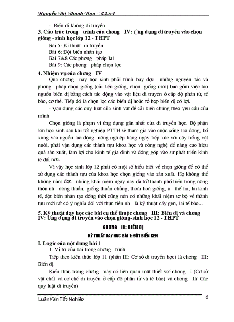 image for page Phân tích nội dung xây dựng bài giảng theo hướng lấy trò làm trung tâm nhằm nâng cao chất lượng bài giảng chương III Biến dị