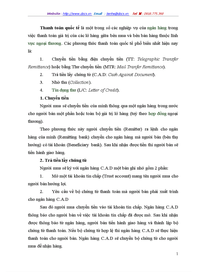 image for page Thanh toán quốc tế