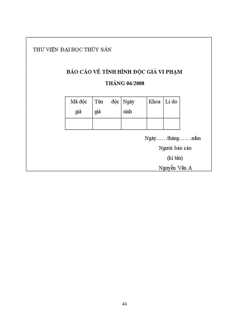 image for page Báo cáo môn học phân tích thiết kế hệ thống thông tin phân tích thiết kế hệ thống quản lý thư viện trường đại học thủy sản