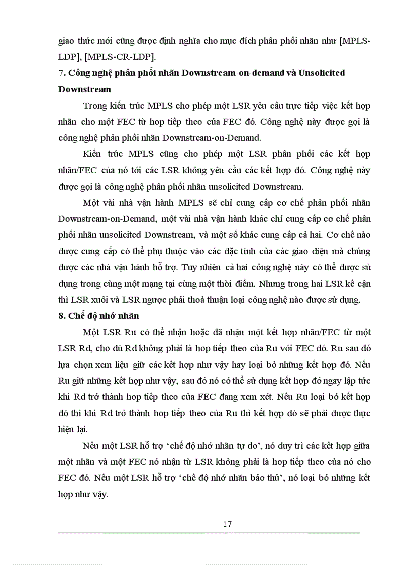 image for page Báo cáo đề tài Nghiên cứu công nghệ chuyển mạch nhãn mpls và đề xuất các kiến nghị áp dụng công nghệ mpls trong mạng thế hệ mới ngn của tổng công ty