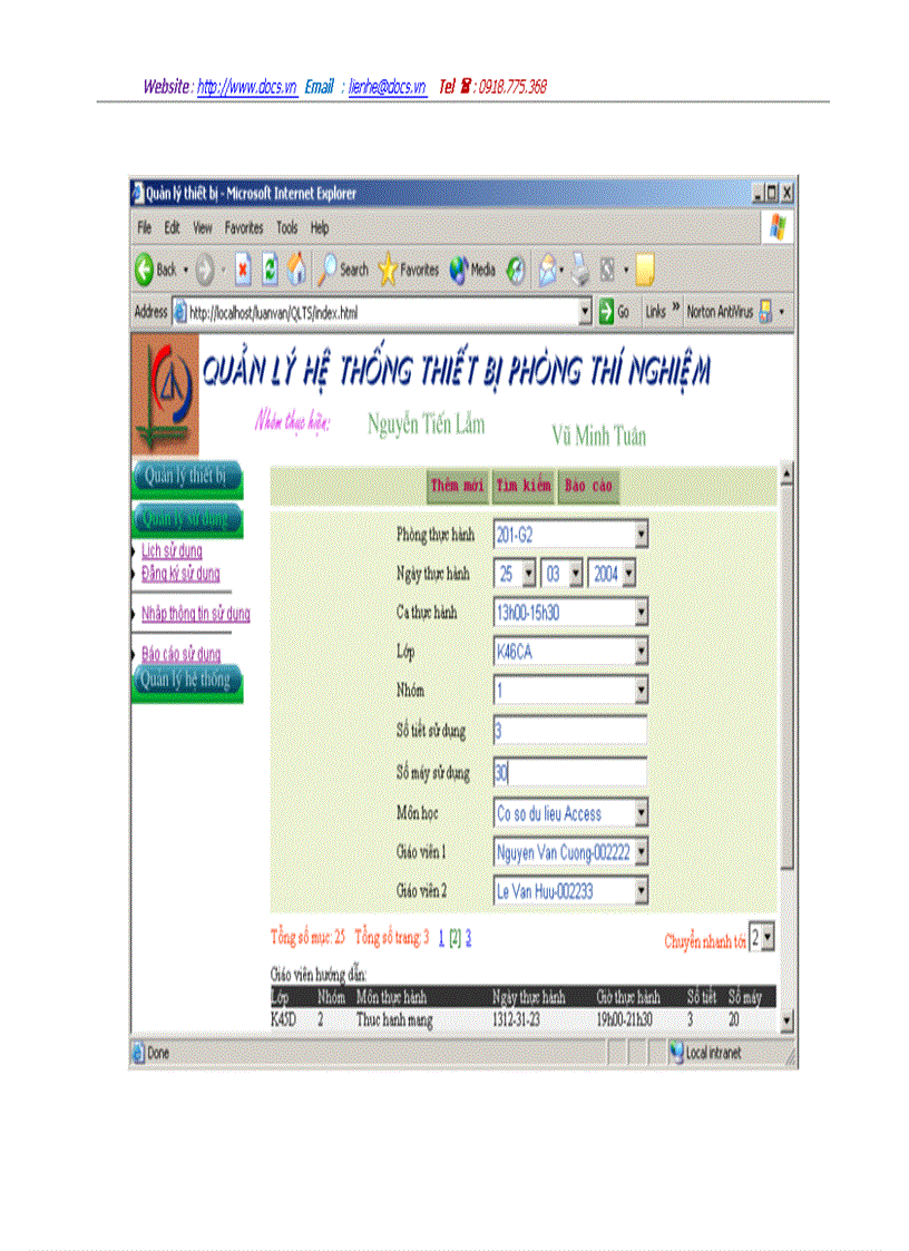 image for page Phân tích và thiết kế hệ thống Quản lý hệ thống thiết bị phòng thí nghiệm