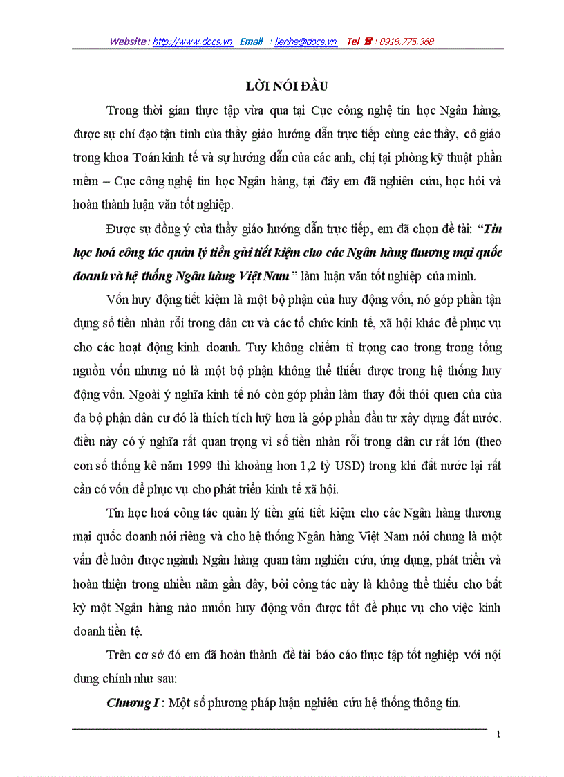 image for page Tin học hoá công tác quản lý tiền gửi tiết kiệm cho các Ngân hàng thương mại quốc doanh và hệ thống Ngân hàng Việt Nam