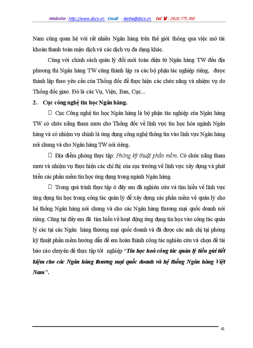 image for page Tin học hoá công tác quản lý tiền gửi tiết kiệm cho các Ngân hàng thương mại quốc doanh và hệ thống Ngân hàng Việt Nam