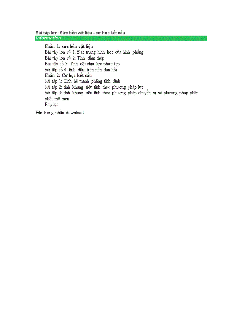 image for page Bài tập lớn Sức bền vật liệu cơ học kết cấu
