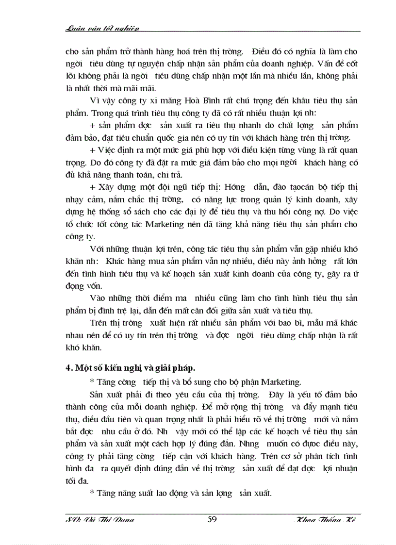 image for page Vận dụng một số phương pháp thống kê phân tích tình hình tiêu thụ sản phẩm của công ty xi măng Hoà Bình giai đoạn 1997 2001 và dự đoán năm 2002