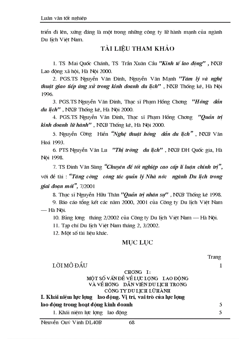 image for page Phương hướng và những giải pháp chủ yếu nhằm hoàn thiện công tác tổ chức lực lượng lao động Hướng dẫn viên du lịch
