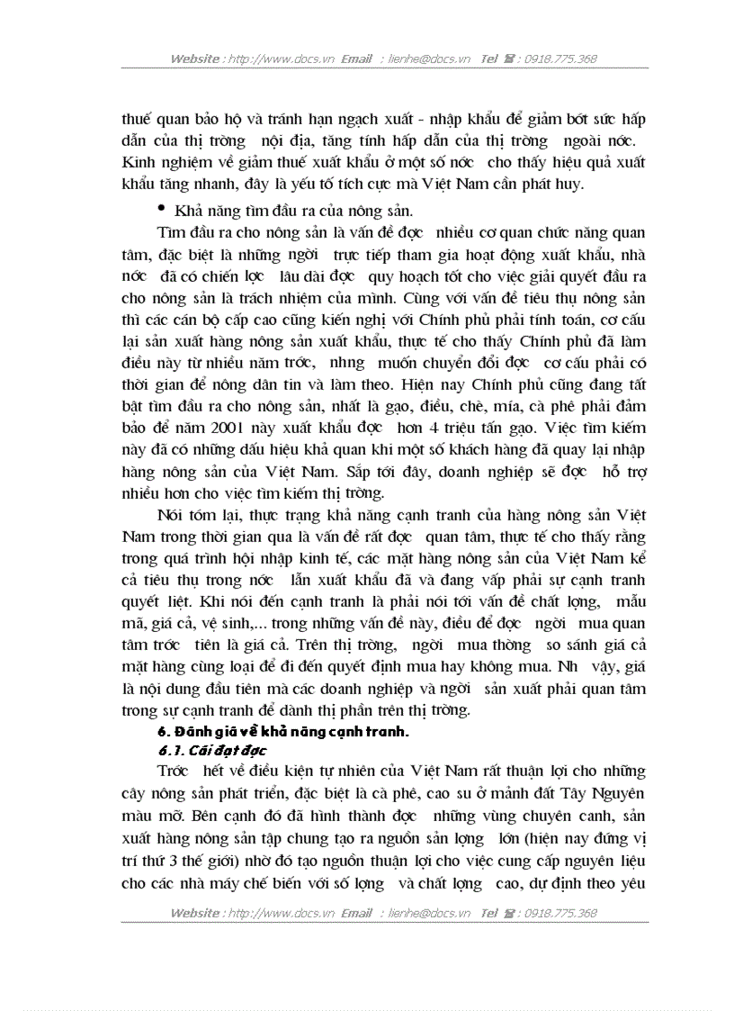 image for page Thực trạng cạnh tranh của hàng nông sản việt nam trên thị trường
