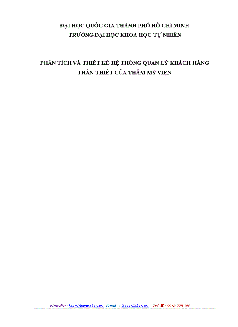 image for page Phân tích và thiết kế hệ thống quản lý khách hàng thân thiết của thẩm mỹ viện