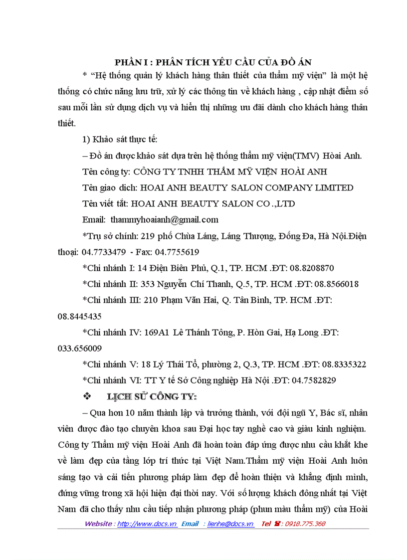 image for page Phân tích và thiết kế hệ thống quản lý khách hàng thân thiết của thẩm mỹ viện