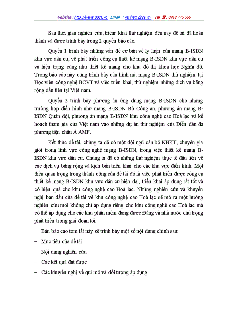 image for page Nghiên cứu tiếp thu công nghệ tiên tiến để thiết lập và tổ chức khai thác thử nghiệm mạng thông tin số liên kết đa dịch vụ băng rộng b isdn
