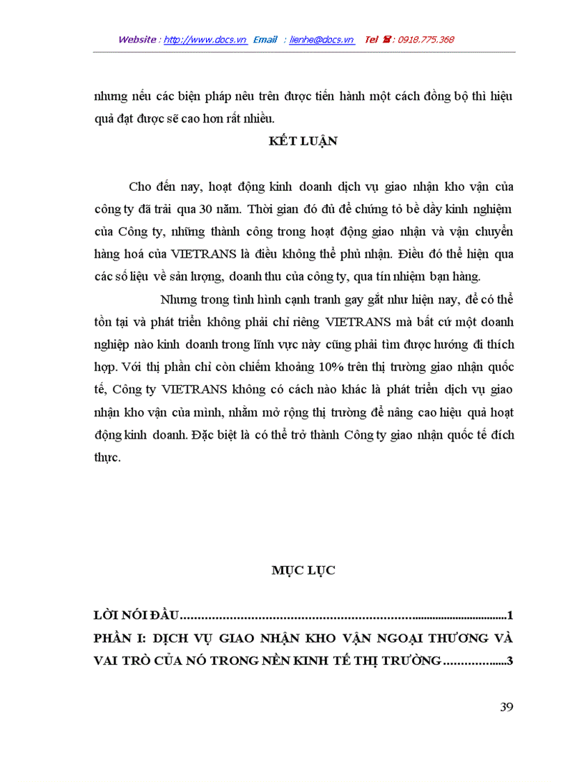 image for page Tình hình hoạt động kinh doanh dịch vụ giao nhận kho vận tại Vietrans