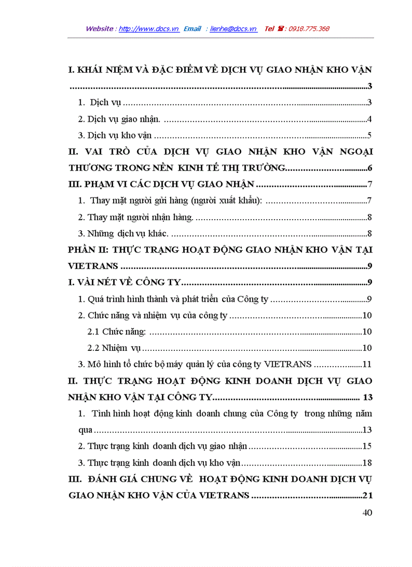 image for page Tình hình hoạt động kinh doanh dịch vụ giao nhận kho vận tại Vietrans
