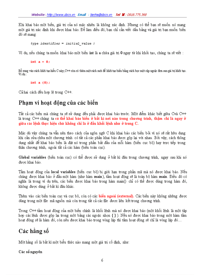 image for page Cấu trúc của một chương trình C