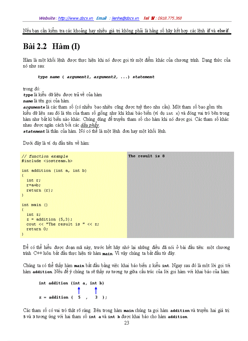 image for page Cấu trúc của một chương trình C