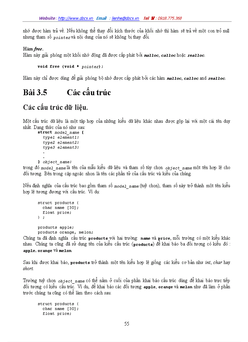 image for page Cấu trúc của một chương trình C