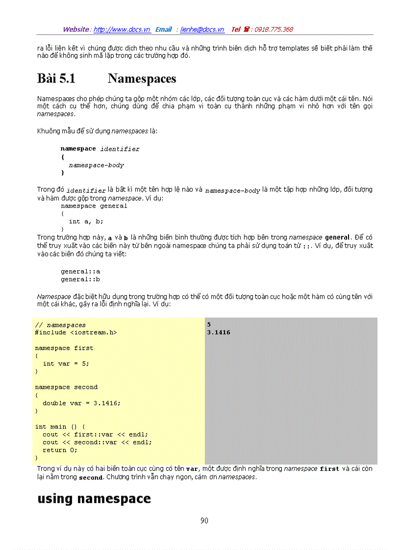 image for page Cấu trúc của một chương trình C